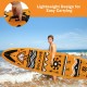Lightweight inflatable stand-up paddle board in orange with a convenient handle, ideal for water activities and easy.
