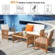4PCS patio solid wood furniture set featuring beige cushions, ideal for outdoor relaxation in garden or balcony.