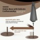 50 lbs umbrella base stand with wheels, solid metal frame for stability, ideal for patio tables and outdoor use.
