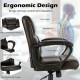 Adjustable leather executive office chair featuring ergonomic design, padded seat, and armrests for ultimate comfort.