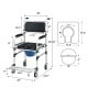 Aluminum 2-in-1 commode shower wheelchair with adjustable height, locking casters, and removable toilet for easy.