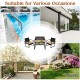 4-piece patio rattan furniture set with cushioned sofa and coffee table, ideal for outdoor use in garden or poolside.