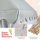 Kids large play castle fairy tent in gray with solid wood frame and soft mat, perfect for indoor and outdoor fun.