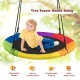 Multicolor 40-inch flying saucer tree swing for kids, adjustable height, sturdy construction, perfect for outdoor fun.
