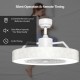 23-inch white ceiling fan with LED light, remote control, and starry sky design for quiet operation and adjustable.