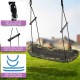Adjustable army green saucer tree swing with foam handles, suitable for kids and adults, ideal for outdoor fun.