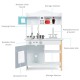 Kids kitchen playset with pot, pan, and spatula, featuring realistic sounds and storage shelves for imaginative play.