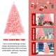 6 feet pink artificial Christmas tree with full-bodied design, hinged sections for easy assembly, perfect for festive.
