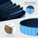 Reinforced edge detail of the 63-inch foldable leakproof dog pool, featuring strong MDF material for durability and.