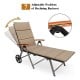 Outdoor rattan chaise lounge chair featuring seven adjustable backrest positions, ideal for personalized comfort and.