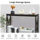 Dark brown 2-tier console table with X-design, featuring an open shelf for storage in living rooms or entryways.
