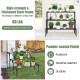 Three-tier metal plant stand with a durable steel frame, perfect for organizing potted plants on your patio.