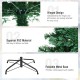 7-foot PVC artificial Christmas tree with hinged branches and LED lights, ideal for festive indoor decoration.