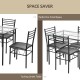 5-piece dining set featuring a tempered glass top table and 4 upholstered chairs, perfect for small spaces.