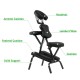Foldable PU leather massage chair with adjustable headrest, armrest, and footrest cushions for versatile comfort.