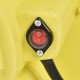 Close-up of the power switch on a 480W air blower pump for inflatable bounce houses, featuring a red indicator light.