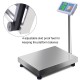 Digital floor platform scale with stainless steel surface, 660 lbs capacity, featuring adjustable skidproof feet for.