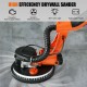 Electric foldable drywall sander with 750W motor, adjustable height, LED light, and automatic vacuum for dust-free.