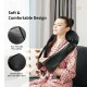 U-shaped Shiatsu neck massager in black with 8 deep-kneading nodes and heating function for personalized comfort.