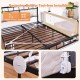 Detail of the fastening belt for tool-free installation on a 59-inch baby bed rail guard in beige, ensuring safety and.
