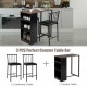 Counter height dining set featuring a brown triangular table and two cushioned chairs, perfect for small spaces.