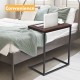 Stylish 26-inch dark brown side table with sturdy steel frame, perfect for placing a laptop beside your bed or sofa.