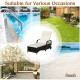 Cushioned outdoor recliner chaise lounge in white with adjustable backrest, perfect for poolside, yard, or beach.