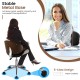 Curved seat adjustable leather office chair in black with ergonomic design and 5-claw base for smooth mobility.