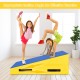 Incline wedge ramp gymnastics mat in use by two girls, designed for safe training and improving physical abilities.