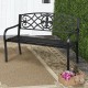 Heavy-duty 50-inch metal garden bench with modern backrest, perfect for outdoor spaces like patios and backyards.