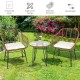 Patio rattan bistro set featuring two armchairs and a side table with a tempered glass top, ideal for outdoor.