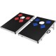 Foldable cornhole set with sturdy high-density boards, aluminum frame, and 8 sandbags for outdoor fun.