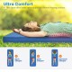 Self-inflating blue camping sleeping mattress with 4" thick foam for back, side, and stomach sleepers, ideal for.