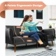 3-seat convertible sofa bed in black with ergonomic design, adjustable backrest, ideal for living room or bedroom use.