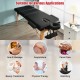 Portable adjustable massage table in black with a sturdy beech frame, ideal for spa, massage, and beauty treatments.