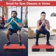 Adjustable 29-inch red aerobic stepper platform with detachable risers for versatile workouts at home or gym classes.