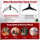 6-foot hinged Christmas tree with PVC branch tips and warm white LED lights, featuring a stable metal stand for safety.