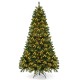 6-foot hinged Christmas tree with PVC branch tips and warm white LED lights, perfect for festive holiday decoration.