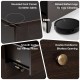 3-drawer black dresser chest with rounded corners, smooth slide guides, and raised legs for easy cleaning and storage.