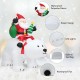 Christmas inflatable Santa riding a polar bear, 6.5 feet tall, with LED lights and waterproof fabric for festive.