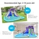 Inflatable Water Park with pool and slide, featuring octopus design, for wet or dry fun, suitable for kids aged 3-10.
