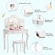 Mini makeup dressing mirror vanity table set featuring a removable mirror, rounded corners, and stable curved legs.