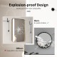 32-inch wall-mounted rectangular mirror with a golden metal frame, featuring an explosion-proof design for safety.