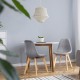 Modern dining chair set with wood legs and fabric cushion seats, perfect for dining rooms or lounges.