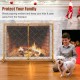 3-panel folding wrought iron fireplace screen with magnetic doors, blocking embers for safety around kids and pets.