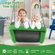 Large green platform tree swing for kids and adults, featuring durable Oxford fabric and a 700 lbs weight capacity.