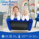 Large blue platform tree swing for kids and adults, featuring durable Oxford fabric and a 700lb weight capacity.