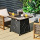 28-inch propane gas fire pit table with stainless steel burner, lava stone, and durable anti-rust steel frame for.