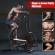 Upright air bike with adjustable seat, anti-slip handles, and LCD monitor for full body workouts and personalized.