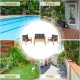 4-piece outdoor acacia wood chat set with removable cushions, perfect for patio, porch, poolside, or garden relaxation.